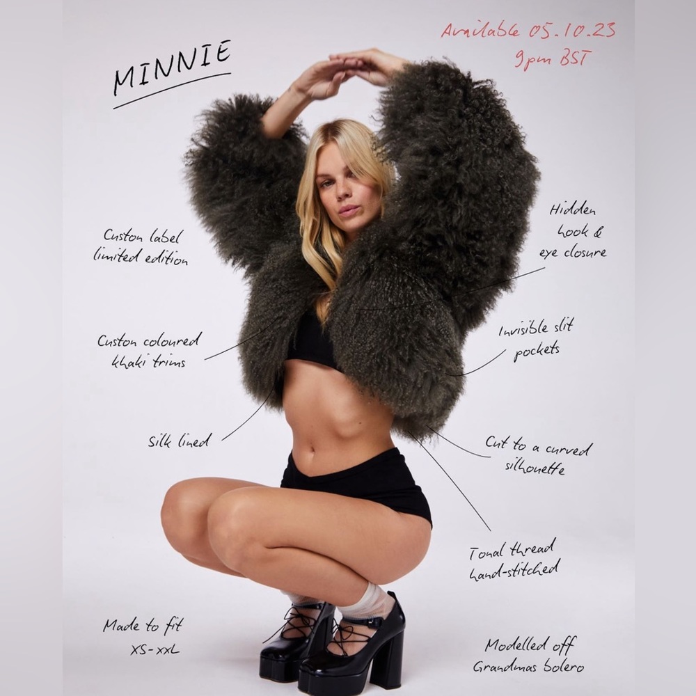 NWT Charlotte Simone Minnie Fur Coat